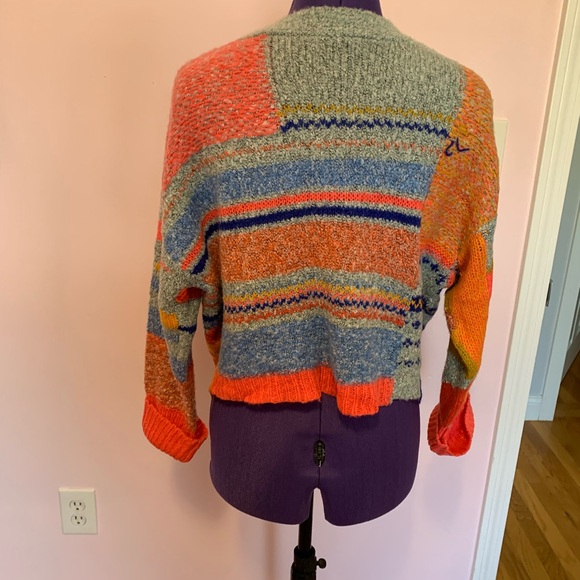 Sincerely Jules Open Front Bohemian Boxy Cropped Sweater - Picture 3 of 4